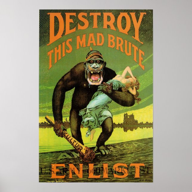 Poster WWI Enlistment Ad Print (Devant)