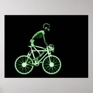 POSTER - X RAY SKELETON BIKING NOIR VERT