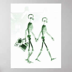 Poster - X-Ray Skeleton Couple Voyager Vert