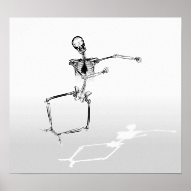 POSTER - X RAY SKELETON JOY LEAP B&W (Devant)