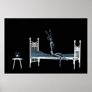 Poster - X-Ray Skeleton noir bleu