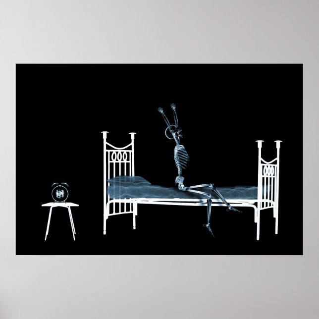 Poster - X-Ray Skeleton noir bleu (Devant)