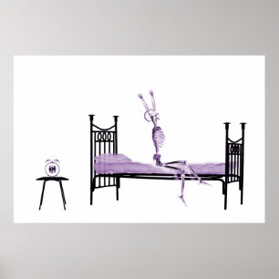 Poster - X-Ray Skeleton violet au coucher