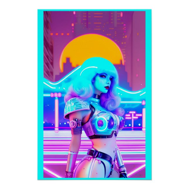 Poster Y2Kayla dans son blues Cyberwave (Devant)