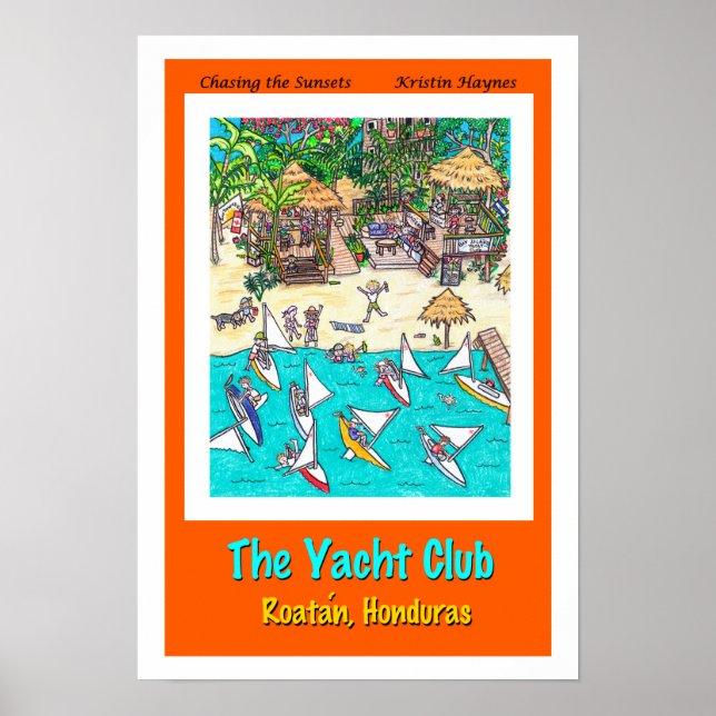 Poster Yacht Club, Roatan, Honduras (Devant)