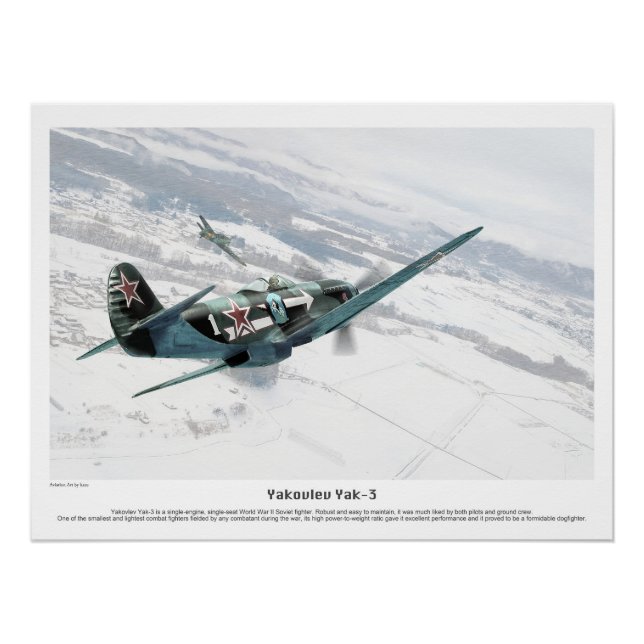 Poster Yakovlev Yak-3 (Devant)