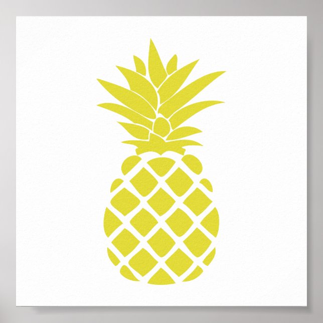 Poster Yellow Decorative Pineapple Shape (Devant)