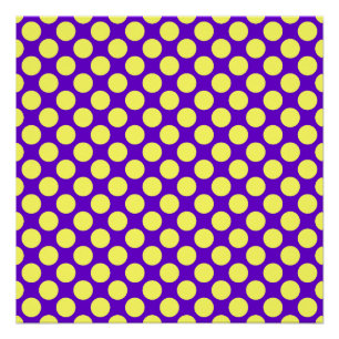 Poster Yellow Polka Dots With Purple Background