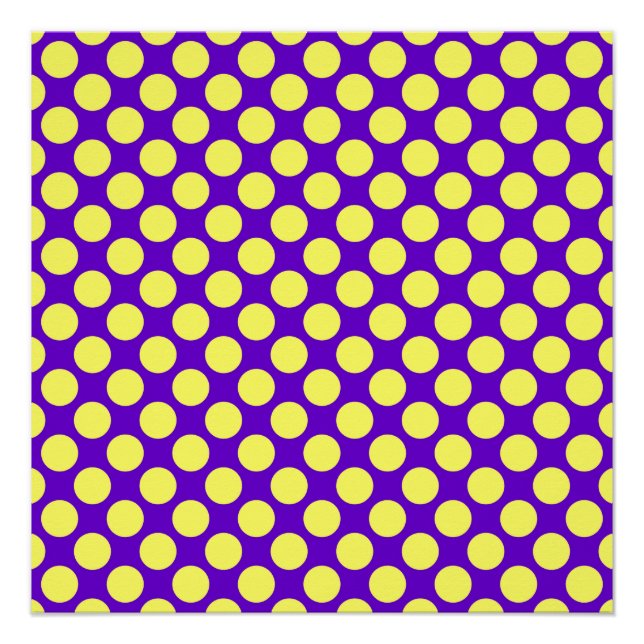 Poster Yellow Polka Dots With Purple Background (Devant)