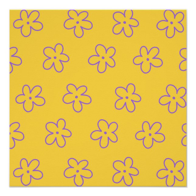 Poster Yellow Y2K Bold Fleur sauvage vibrant Printemps Ar (Devant)