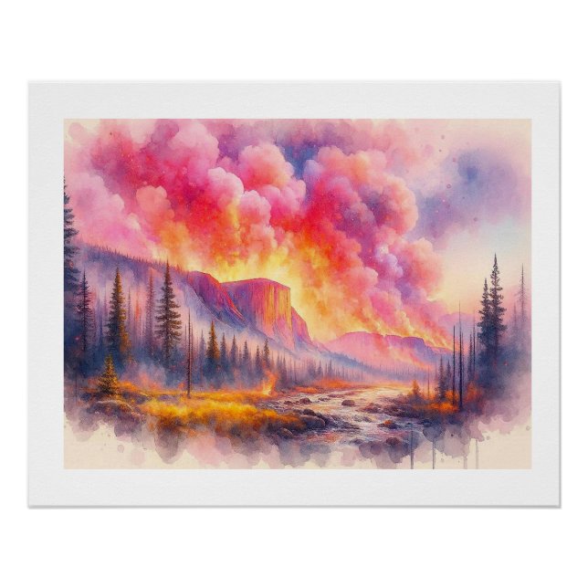 Poster Yellowstone en feu,  (Devant)