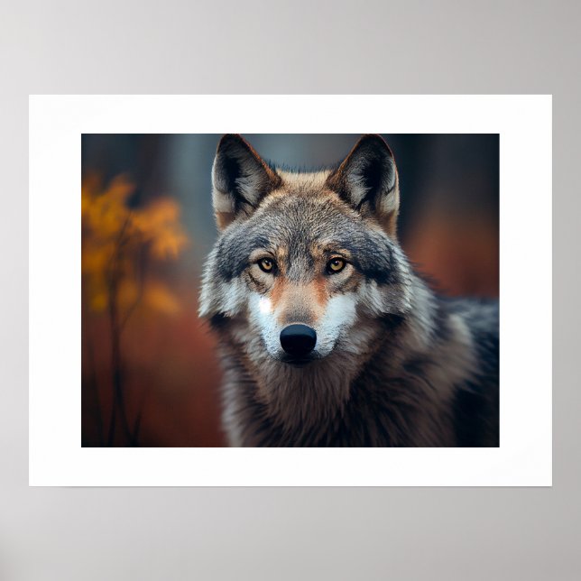 Poster Yellowstone Wolf (Devant)