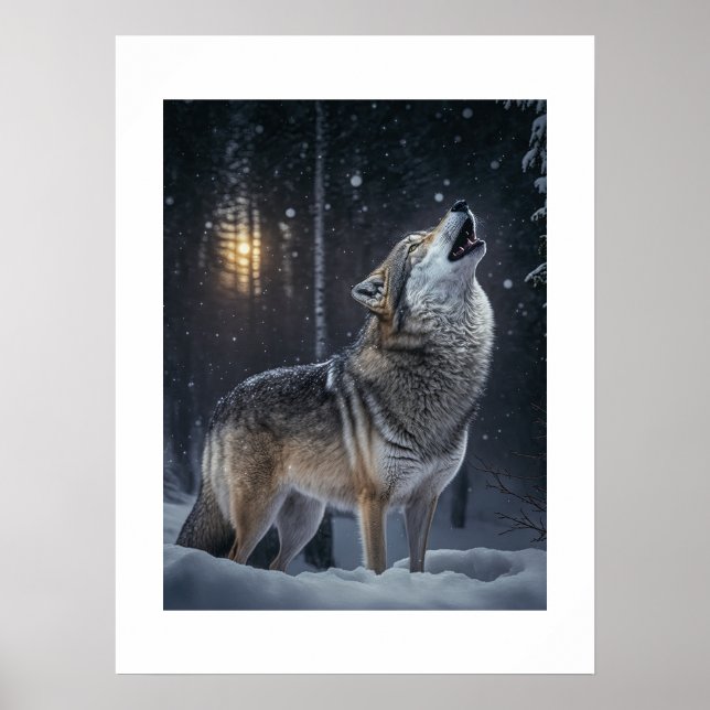 Poster Yellowstone Wolf (Devant)