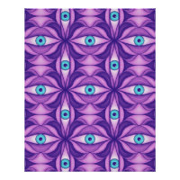 Yeux bleus dans un feuillage pourpre Art botanique