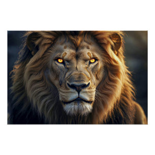 Poster Yeux de Feu du Roi de la Jungle