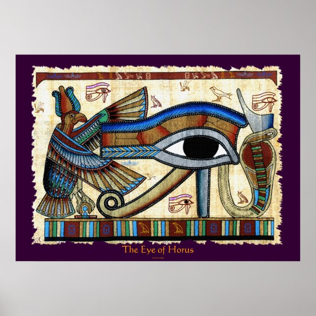 Poster YEUX DE HORUS Egyptian Wadjet Art (Devant)