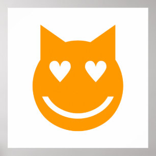 Poster Yeux en forme de coeur Emoji