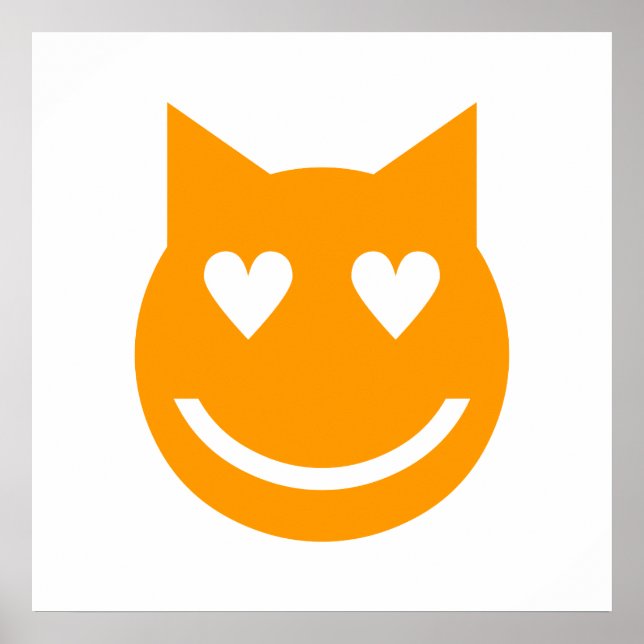 Poster Yeux en forme de coeur Emoji (Devant)