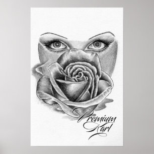 Poster Yeux sur Rose