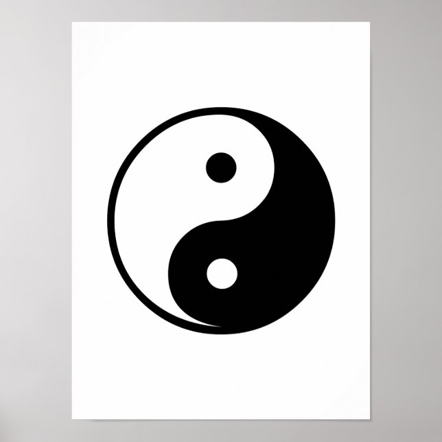 Poster Yin Yang Modèle d'illustration noir et blanc (Devant)