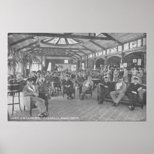 Poster YMCA Hostel, Piccadilly, Manchester, c.1910