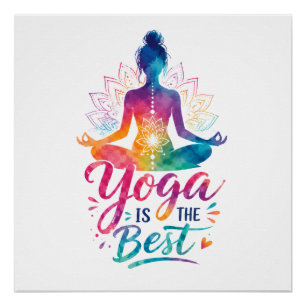 Poster Yoga Est le Meilleur – Silhouette de Méditation Co