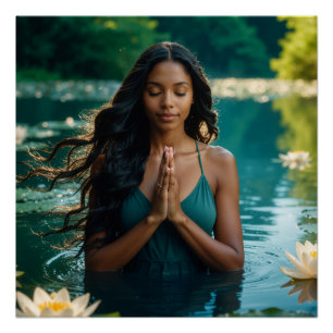 POSTER YOGA - MÉDITATION - SAIISIR LE JOUR - BIEN-ÊTRE