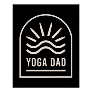 Poster Yoga papa retro vintage noir