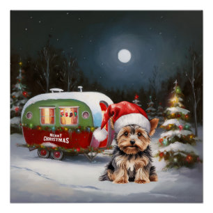 Poster Yorkshire Terrier Caravan Christmas Adventure