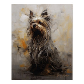Poster Yorkshire Terrier Chien au vent 001 - Yacobsen D