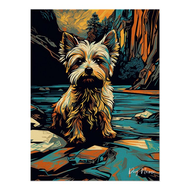 Poster Yorkshire Terrier Dog 005 - Bruno Pokopen (Devant)