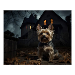 Poster Yorkshire Terrier Halloween Épouvantable