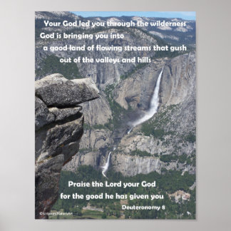 Poster Yosemite Falls, Glacier Point, Deutéronome 8