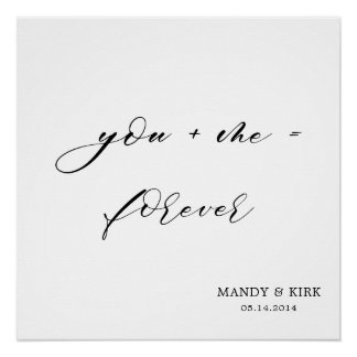 Poster you & me = forever Wedding Backdrop Banner 