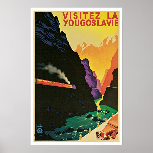 Poster Yougoslavie, Yougoslavie Vintage voyage (Devant)