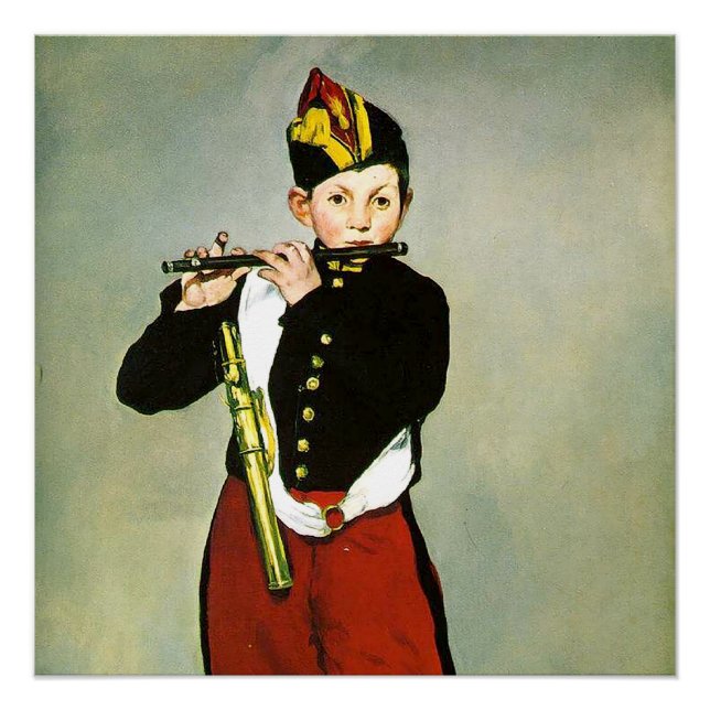 Poster Young Flutist ou Fifer Edouard Manet (Devant)