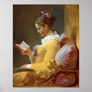 Poster Young Girl Reading