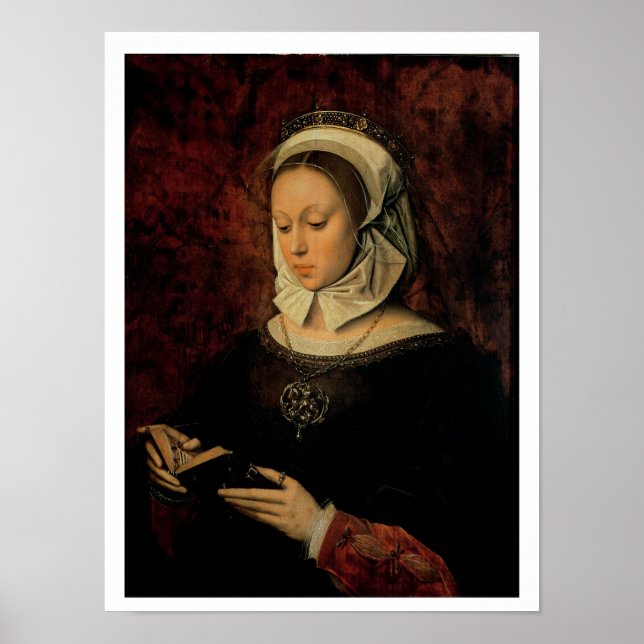 Poster Young Woman Reading a Book of Hours (Devant)
