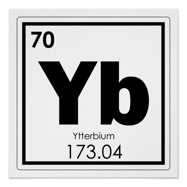 Poster Ytterbium symbole d'élément chimique forme chimiqu (Devant)