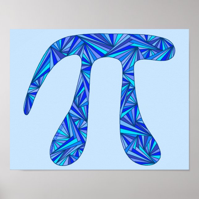 Poster Z Bleu Pi Symbole Math Geek Science Nerd Amusement (Devant)