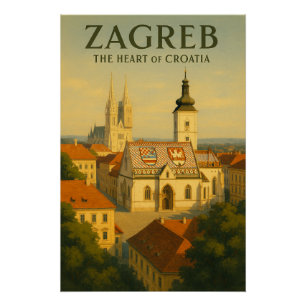 POSTER ZAGREB — LE CŒUR DE LA CROATIE