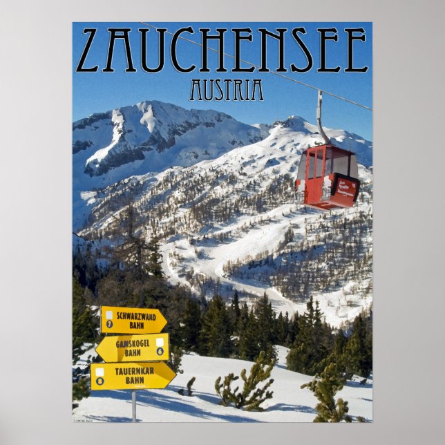 Poster Zauchensee Ski Area 18x24 (Devant)