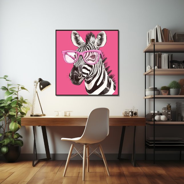Poster Zebra avec lunettes roses (Créateur téléchargé)