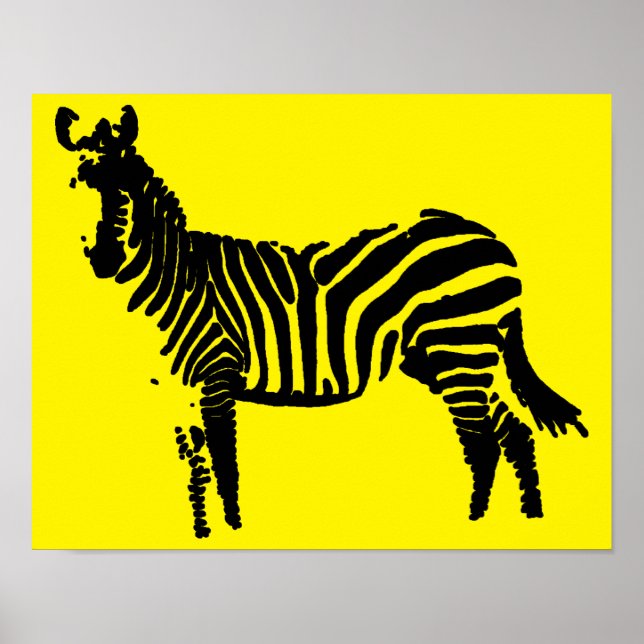 Poster Zebra Black Silhouette (Devant)