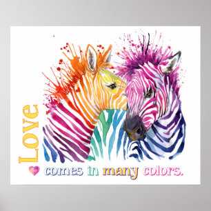 Poster Zebra Rainbow