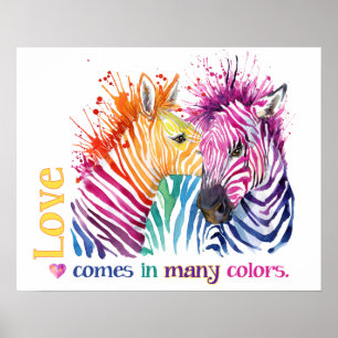 Poster Zebra Rainbow
