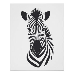 Poster Zebra Vector Art Animal Moderne Ville Urbaine Grap