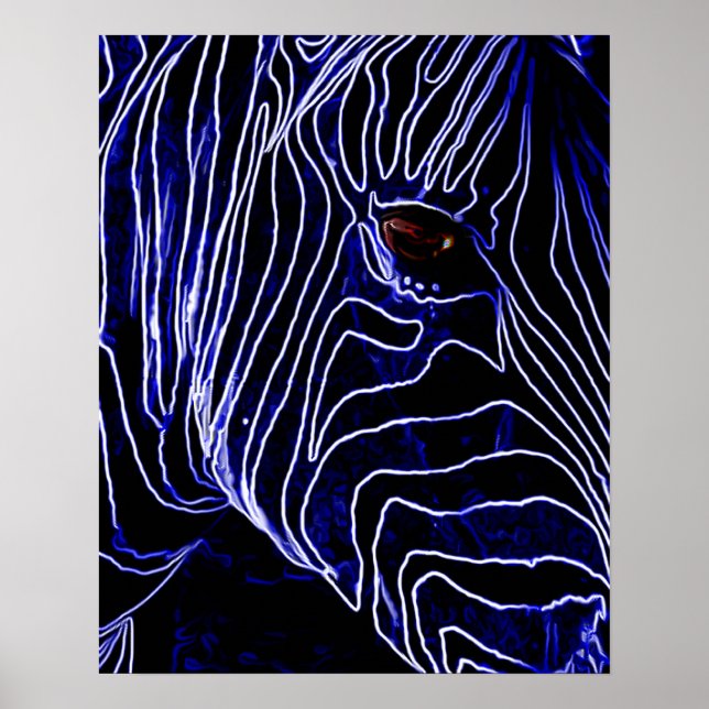 Poster Zèbre électrique (Devant)