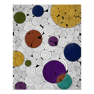 Poster Zen Swirls avec bulles de couleur