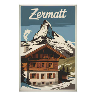Poster Zermatt vintage